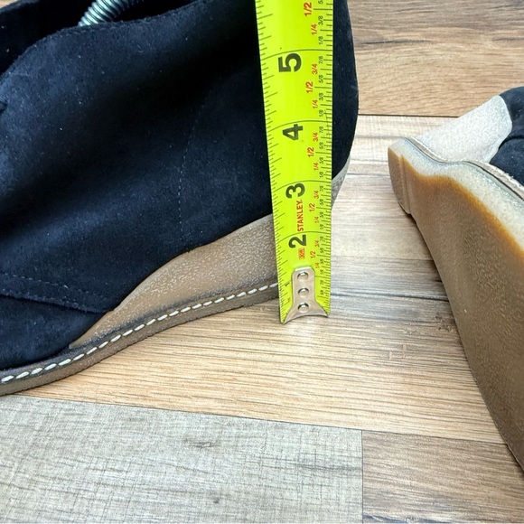 J.Crew Women's size 10 Black Suede Wedge Ankle Boots - Picture 8 of 10